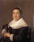 Portrait of a Woman Paintings - Portrait of a Seated Woman (presumedly Maria Vernatti) by Frans Hals